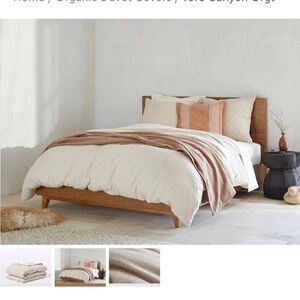Coyuchi Organic Duvet Cover Set - Cream and Brown